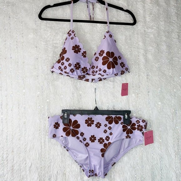 NEW Kate Spade NY Bikini Set Floral Scalloped XL - Picture 2 of 12